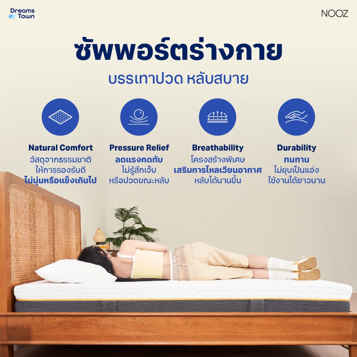 ที่นอนยางพารา 3.5 ฟุต NOOZ SUNNY BASICS EVO หนา 6 นิ้ว_3